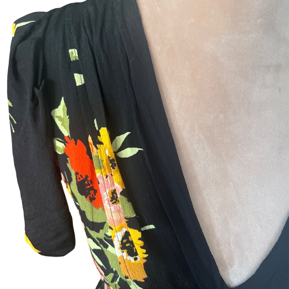 Free people neon garden floral puff sleeve dress Size 0 - Picture 5 of 8